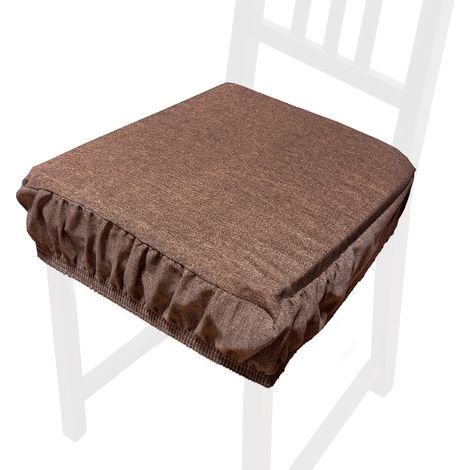 Cuscino Sedia Morbido Sfoderabile Coprisedia Cotone Lavabile Colore Pastello 100% Made In Italy - Marrone (1/2)