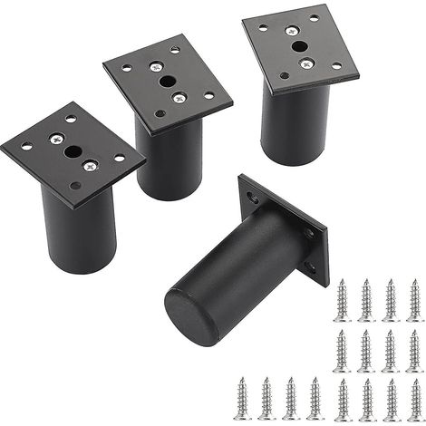 Stück verstellbare Möbelfüße, Bettfüße, höhenverstellbare Möbelfüße aus Aluminiumlegierung für Bettgestell, Schrank, Tisch (Schwarz, Höhe 80 mm) (1/5)