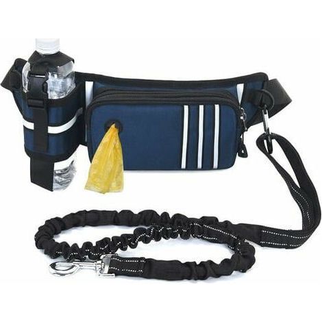 Freihändige Hunde-Bauchtasche, reflektierende Tasche mit einziehbaren Gummibändern, Kotbeutelspender, verstellbarer Gurt für Training, Spaziergänge, Joggen und mehr (1/5)