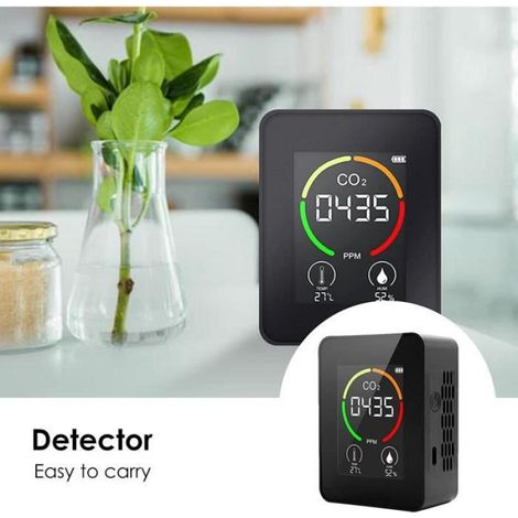 Détecteur Co2 - Moniteur Qualité Air 3-en-1 - Température Et Humidité - Écran LCD - Affichage En Temps Réel - 1 Pièce (1/4)