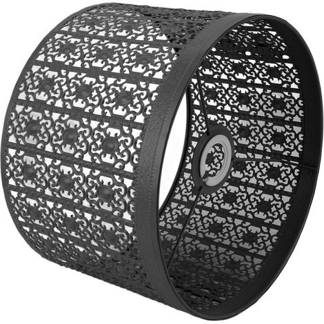 Metalllampenschirm mit durchbrochenem Design, E27/E14-Klemmfassung, einfache Montage, langlebig, schwarz, für Tischlampen, Schlafzimmer, Wohnzimmer, Zuhause (1/5)