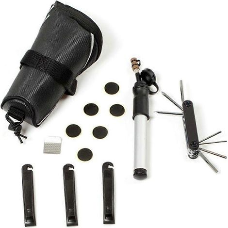 Kit de réparation de vélo Fix Tools 2 pièces, 7 en 1, comprenant un sac d'entretien et de réparation : durable, sûr et pratique. (1/5)