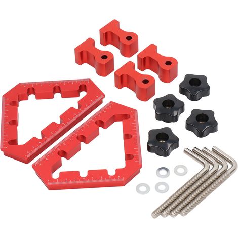 2 équerres de positionnement 45 degrés, angle droit, fixation en alliage d'aluminium, outil de serrage pour menuiserie (1/5)