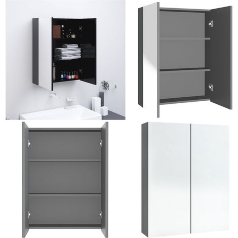 Bad-Spiegelschrank 60x15x75 cm MDF Anthrazit - Badezimmerspiegel - Spiegelschrank - Badmöbel - Aufbewahrung Im Badezimmer - Anthrazit - Home & Living (1/5)