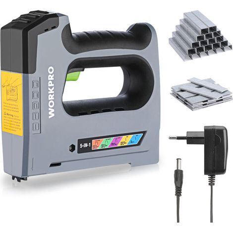 – Agrafeuse électrique sans fil 3,6V – 800 agrafes par charge – Compatible agrafes 6-14mm – Conception ergonomique pour usage prolongé (1/5)
