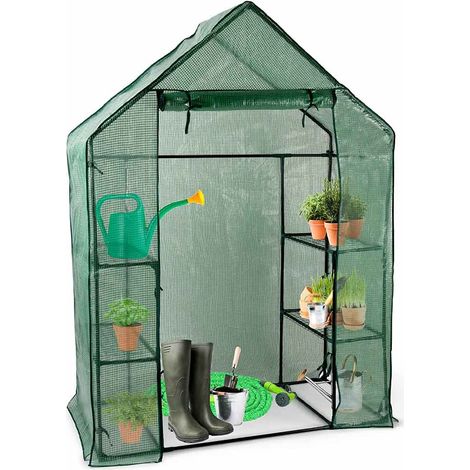 Serra da Giardino in PVC e Metallo Verde con 6 Ripiani Trasparente Robusta (1/5)