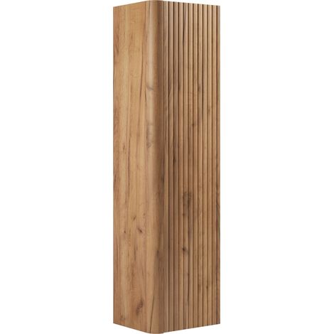Colonne de salle de bain 35 cm, 1 porte, 4 étagères, Chêne craft, 35 x 30 x 136 cm (1/5)
