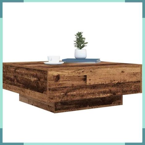 863000 Table basse Ancien Bois et Bleu 80 x 80 x 31 cm (1/5)