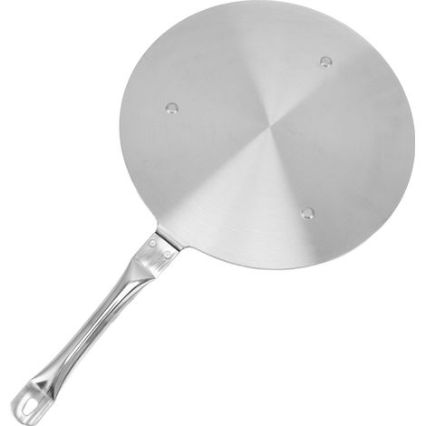 Disque diffuseur de chaleur 24 cm acier inoxydable pour plaque induction adaptateur transfert chaleur avec poignée (1/5)