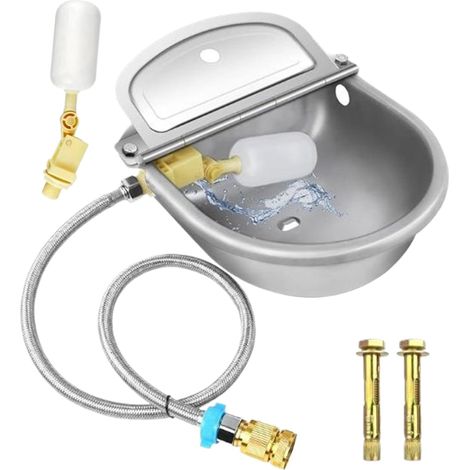 Bol à eau automatique pour animaux - En acier inoxydable - Avec valve flottante intelligente - Distributeur de bétail - Pour les classes de ferme (1/5)