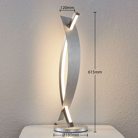 [GEBRAUCHT] B-Ware Lucande Tischlampe Schreibtischleuchte Led Silber Dimmbar Marija Warmweiß707