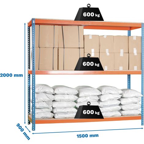 Simonrack Simonforte 1509-3 Regal ohne Schrauben blau orange Holz