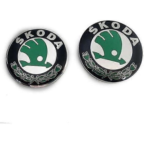 Emblème de voiture (2 pièces) pour modèles Skoda, emblème de 80 mm pour capot et coffre