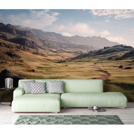 Fototapete Landschaft Natur Berge, für Wohnzimmer und Schlafzimmer, 150 x 105 cm – Komplettset inkl. Kleister & Anleitung (1/5)