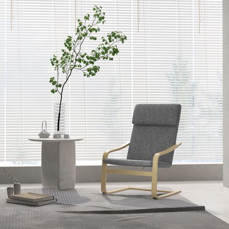 Sessel Wohnzimmer komfortabel Dunkelgrau Polyester OKMYHOME (1/4)