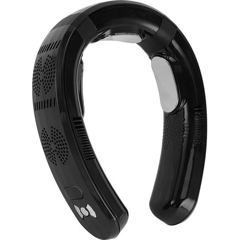 Climatiseur sans pales rechargeable à porter autour du cou, avec affichage numérique, 3 vitesses de ventilation, adapté à une utilisation intérieure et extérieure (noir) (1/5)