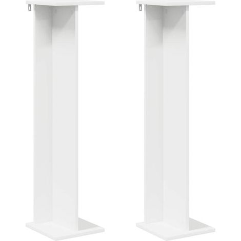 Support pour plantes blanc, 25 x 25,5 x 100,5 cm, en bois composite. (1/5)
