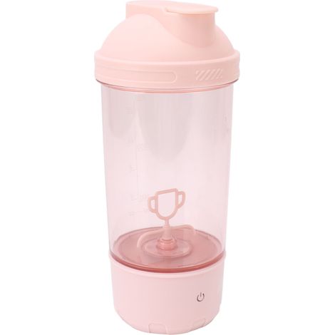 Shaker électrique portable rechargeable rose pour protéines en poudre, lait ou café. (1/5)