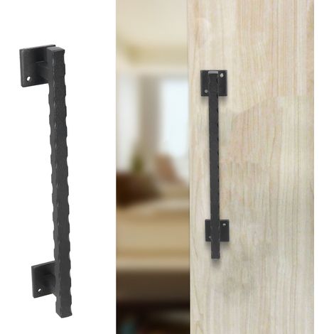 Poignée de Porte à Ferme en Acier Carbone Noir Mat [S1AB] Poignée de Porte de Garage et Cabinet (1/5)