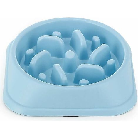 Gamelle anti-glouton pour chien - Alimentation lente et saine - Favorise la digestion - Anti-vomissement - Support antidérapant - Gamelle pour chien de taille moyenne - Bleu (1/5)
