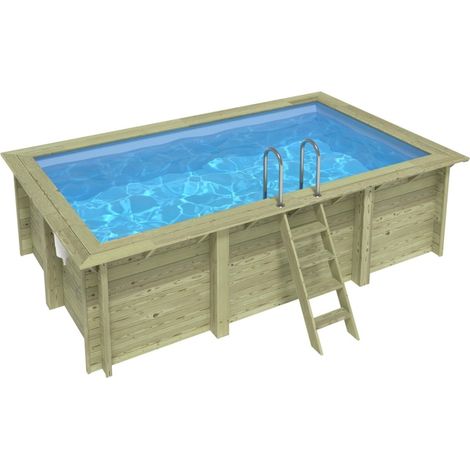 Piscina in legno Aqua 4.65x2.85 - H.1.24 m fissate su calcestruzzo esistente - BAS7306OSPL