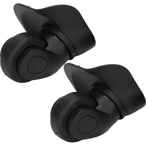 Paire de roulettes de rechange pour valise - roulettes pivotantes - sans vis - noir - ABS (1/5)