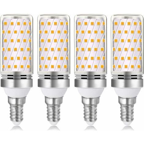 Juego de 4 bombillas LED E14 de 16 W, luz blanca cálida, 3000 K, 1600 lm, equivalente a una lámpara halógena E14 de 100 W y 120 W, CA 230 V, no regulable (1/5)