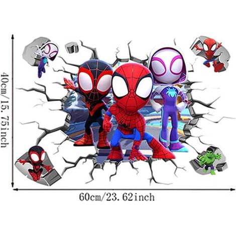 Sticker mural Spiderman Ultimate effet 3D pour enfants (1/4)