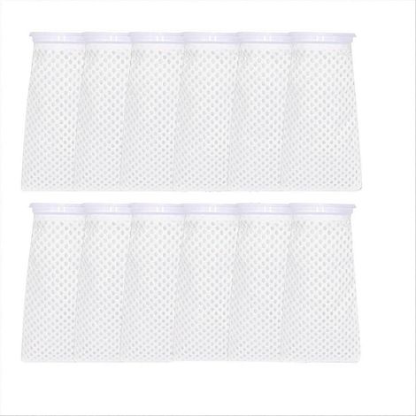 Lot de 12 chaussettes filtrantes de 10 cm (4 pouces), 150 unités, chaussettes filtrantes alvéolées annulaires, chaussettes filtrantes pour aquarium d'eau de mer (1/5)