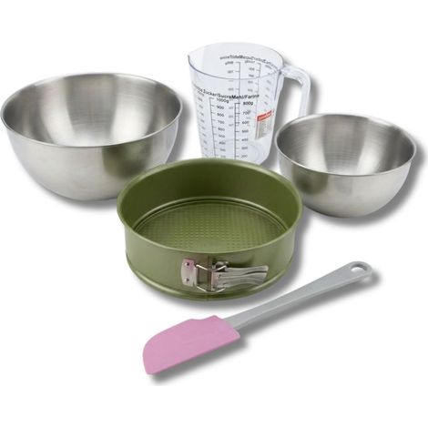 Set de 5 ustensiles de pâtisserie moule à manqué bol spatule pâtisserie et verre doseur Zenker Green Vision (1/5)