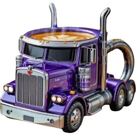 Kaffeebecher aus Edelstahl in Autoform, Geschenk für Autoliebhaber, Untersetzer nicht enthalten, lila (1/3)