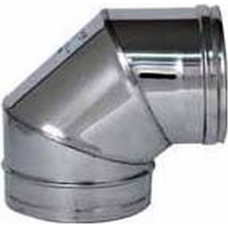 Gomito Curva Tubo a 90° in Acciaio Inox AISI 316 per Stufe - Ø8 cm