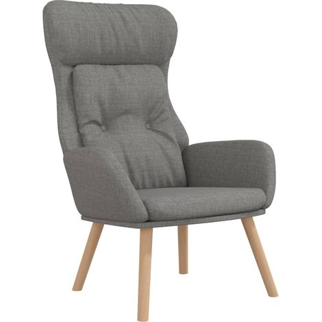 Poltrona lounge divano sedia con braccioli dal design moderno in tessuto grigio chiaro DEC026667