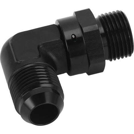 Raccord mâle aluminium 10AN à 10ORB noir anodisé, coude 90°, pour conduites de carburant, pompes et filtres (1/5)