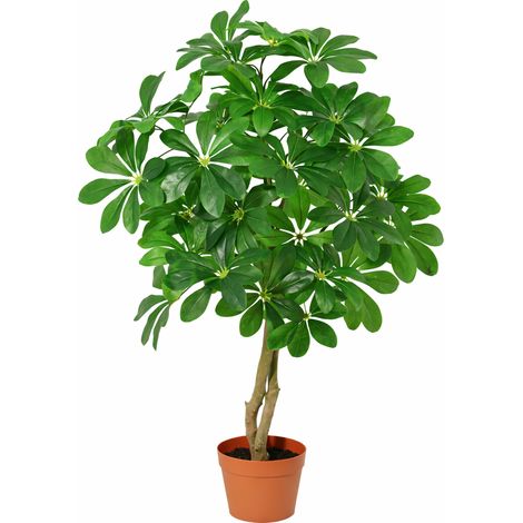 Schefflera Arboricola Artificiel Plante Verte Décorative pour Intérieur Salon Bureau 120 cm - PANGIVO