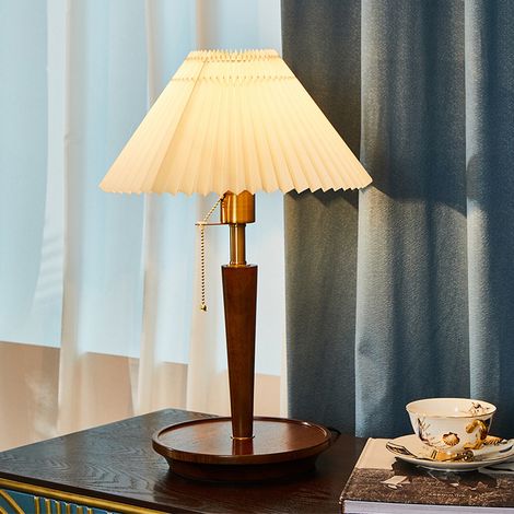 Lampe de table plissée, lampe de chevet vintage, lampe de table décorative avec fonction de charge sans fil, 3 températures de couleur (1/5)