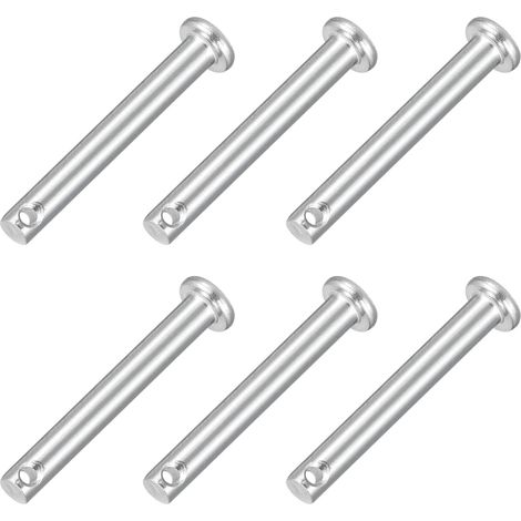 6pcs M4x30mm Goupilles à Trou Unique, Goupille de Verrouillage Acier Inoxydable 304, Goujons à Tête Plate de Chape pour Verrou Remorque Réparation Fixation Mécanique Équipement (1/5)