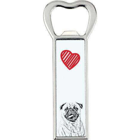 Pug, Mops, Carlin - un apribottiglie con un cane, un apri-frigo personalizzato, un regalo unico per uomo di Art-Dog (1/5)