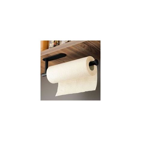 unidad de soporte para toallas de papel negro sin taladrar, soporte para toallas de papel de acero inoxidable, soporte para toallas de papel negro para cocina