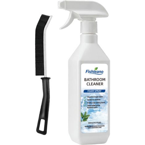 FISHLEANO Nettoyant pour salle de bain, mousse détartrante et anti-moisissures en spray, un indispensable pour le nettoyage de votre salle de bain. (1/2)