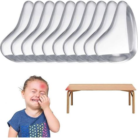 Packung mit 10 Eckenschützern zum Schutz der Kanten und Ecken von Tischen und Möbeln.