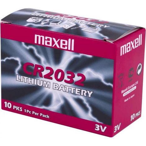 de button cell maxell 10238500 3v cr2032 lithium (10 pcs.) (1/2)