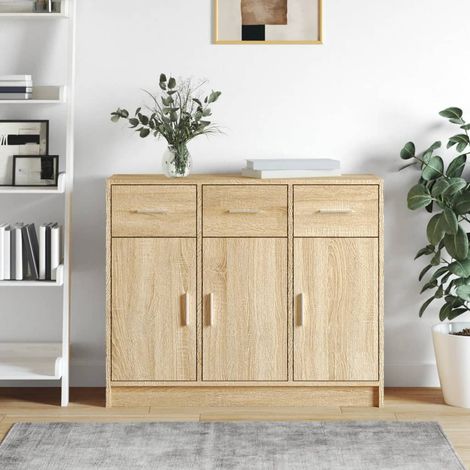 vidaXL Credenza Rovere Sonoma 91x28x75 cm in Legno Multistrato (1/6)