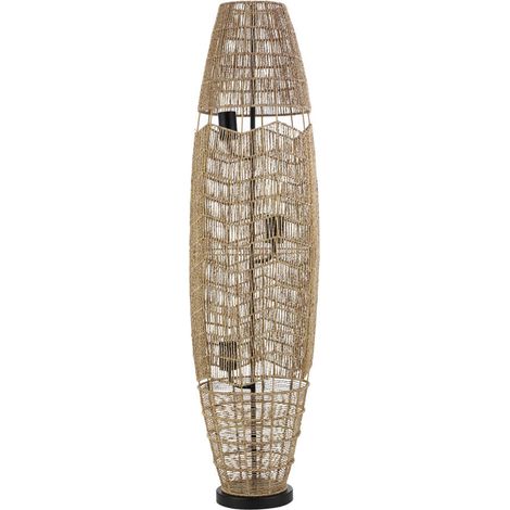HOME DELUXE Stehlampe aus Jute KIKO - Natur Standlampe Standleuchte Bodenlampe Boho Stehlampe, Skandi Stehlampe, Jute Stehlampe