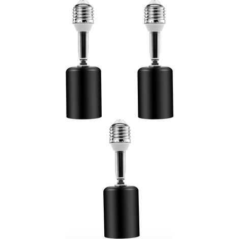 Prolongateur de douille d'ampoule en céramique e27, support de lampe à visser de 3,5 pouces pour lampes de table, plafonniers, éclairage suspendu, utilisation intérieure et extérieure Noir 3 (1/5)