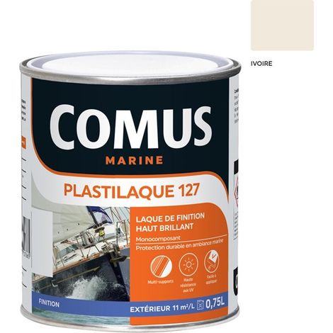 PLASTILAQUE 127 IVOIRE 0.75 L - Laque marine de finition Brillante haut de gamme - COMUS MARINE (1/4)