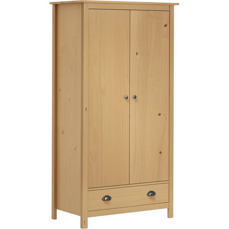 Garde-robe Armoire de Rangement Armoire de vêtements Penderie à 2 portes Hill 89x50x170 cm Bois de pin solide VXN1101 (1/5)