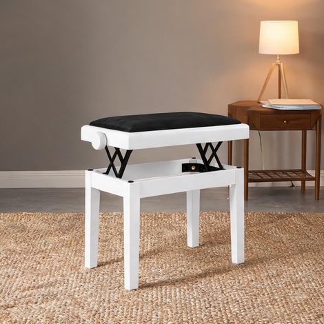 Banc de piano réglable en hauteur assise rembourrée en simili (1/5)