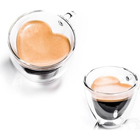 Bicchiere termico a doppia parete con cuore per caffè latte (1/5)
