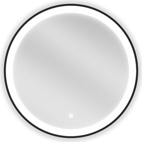 Mexen Esso espejo de ba帽o iluminado, redondo 60 cm, LED 6000K, antivaho, marco negro - 9825-060-060-611-70 (1/5)